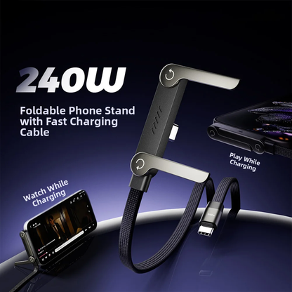 240W Fast Charging Foldable Phone Holder Data Cable
