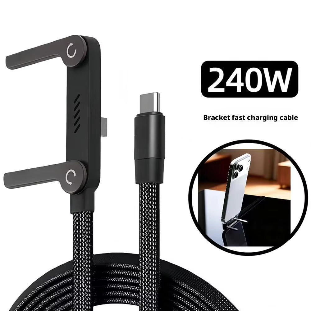 240W Fast Charging Foldable Phone Holder Data Cable